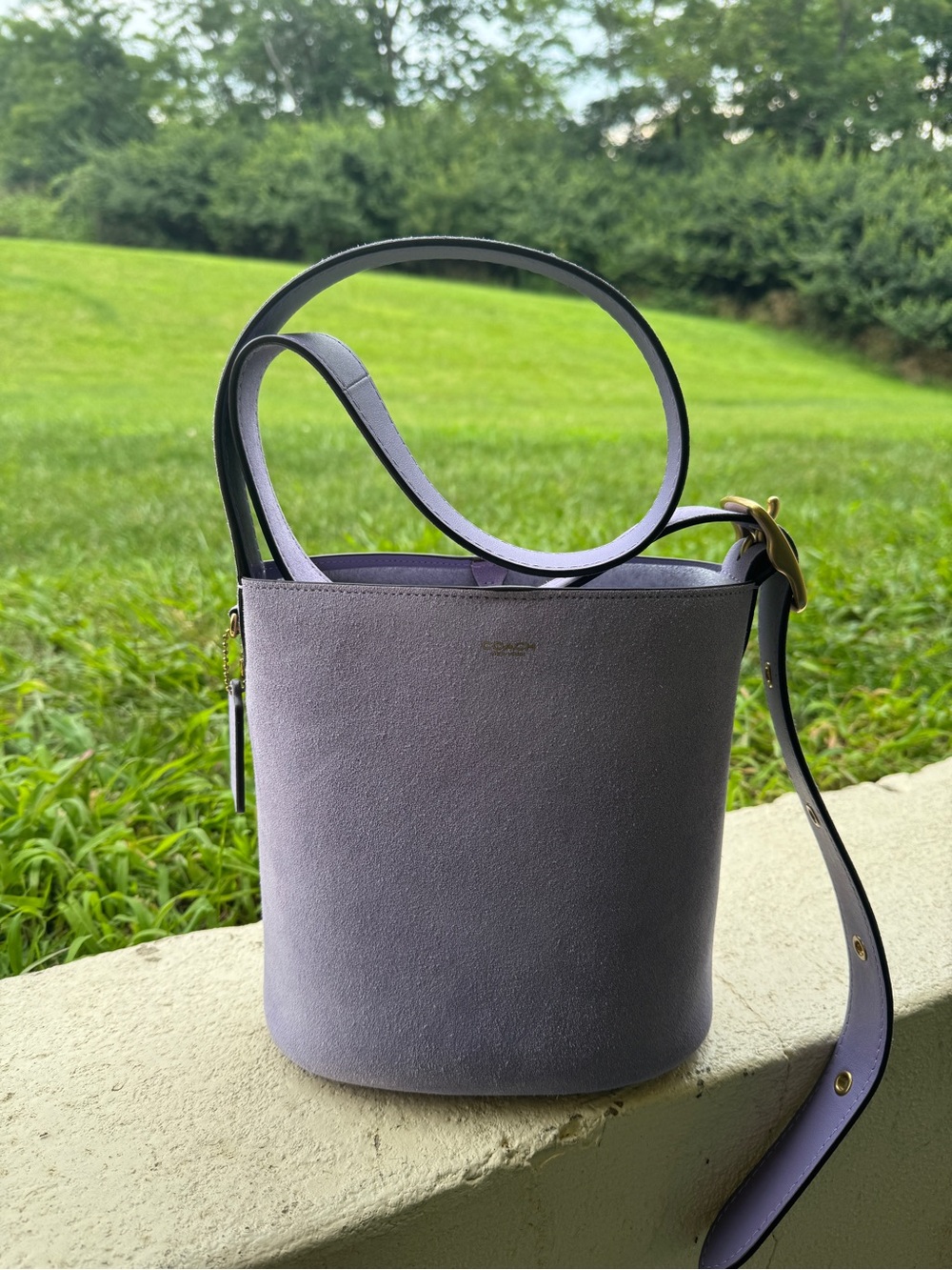 Coach Lavender Suede Bleeker Bucket Bag - Crossbody